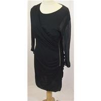 Unbranded Size 6 Black Side Ruched Jersey Dress