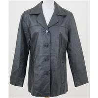 Uniform by John Paul Richard, Size 10 Black Leather Coat