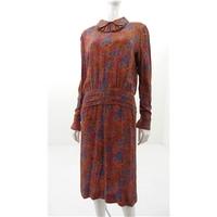 Unbranded Vintage Rust Diamond Tiled Patterned Dress