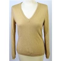 United Colors of Benetton Oatmeal V-Neck Cashmere Jumper Size S/M