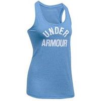 Under Armour Threadborne Train Wordmark Tank - Womens - Mediterranean/White/Metallic Silver