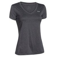 under armour tech short sleeve v neck tee womens carbon heather