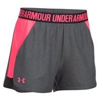 Under Armour Play Up Shorts - Womens - Carbon Heather/Pink Shock