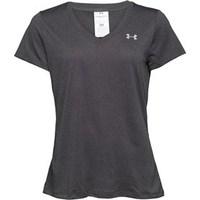 under armour womens heatgear tech short sleeve v neck top carbon heath ...