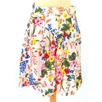 Unbranded Size 10 White, Bright Yellow And Pastel Pink Spring Florals Patterned Shorts