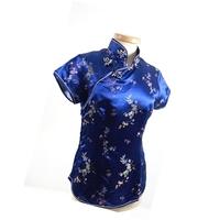 unbranded size 10 chinese mandarin silk blouse in royal blue
