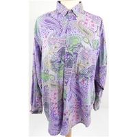 Unbranded Size 16 Lilac Shirt With Multicoloured Paisley Print