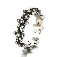 Unisex Vintage Pattern Punk Flower Antique Sterling Silver Ring Band Rings Daily / Casual 1pc