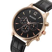 Unisex Dress Watch Fashion Watch Wrist watch / Quartz Leather Band Cool Black