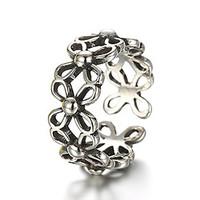 unisex vintage pattern punk flower antique sterling silver ring band r ...