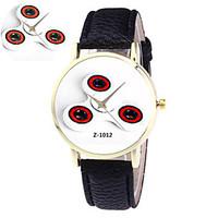 Unisex Fashion Watch Quartz PU Band Black Red Brown