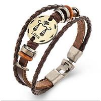 unsex vintage libra weave leather bracelet jewelry for daily 1 pc