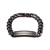 Unique Men\'s Stainless Steel Bracelet With Brown Plating