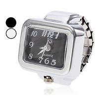 unisex square style alloy analog quartz ring watch assorted colors coo ...
