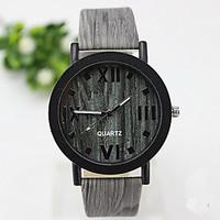 Unisex Fashion Watch Quartz PU Band Casual Brown Green Yellow Black/Green Brown Brown black Wood