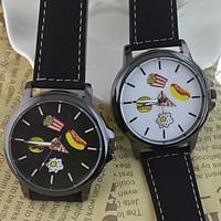 Unisex Fashion Watch Chinese Quartz PU Band Cartoon Black Black White