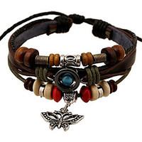 Unisex Leather Alloy Handcrafted Vintage Strand Bracelets