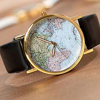 Unisex World Map Style Watch/Vintage World Map/Antique World Map/ Ladies Watch/ Women Premium Faux Leather Fashion Wrist Watch Cool Watch Unique Watch