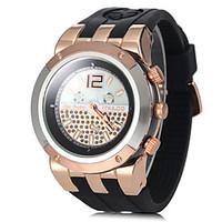Unisex Rose Gold Big Round Dial Silicone Band Quartz Analog Wrist Watch (Assorted Colors) Cool Watches Unique Watches