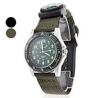 Unisex Quartz Analog Fabric Band with Compass Wrist Watch (Assorted Colors) Cool Watch Unique Watch