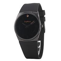 unisex fashion watch quartz silicone band casual black