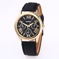 Unisex Fashion Watch Chinese Quartz Leather Band Charm Casual Black White Red Brown Green Pink Purple Navy