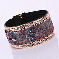 Unisex Chain/Fashion Gravel Chain Rhinestone Shine Magnet Alloy Buckle Bracelet Resin Rhinestone