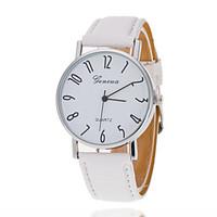 Unisex Wrist Watch Silver Ring White Plate Digital Quartz Watch Men And Women Belts Geneva(Assorted Colors) Strap Watch