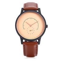 Unisex Fashion Watch Quartz watch with small seconds dial Leather Band Vintage Casual Brand
