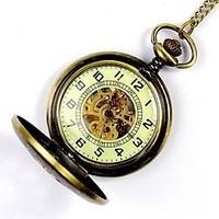 Unisex Pocket Watch Vintage Gold Surface Luminous Numbers Face Hollow Mechanical Pocket Watch Cool Watches Unique Watches