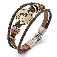 Unsex Vintage Capricornus Weave Leather Bracelet Jewelry For Daily 1 pc