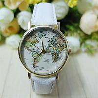 Unisex World Map Style Watch/Vintage World Map/Antique World Map/ Ladies Watch/ Women Premium Faux Leather Wrist Watch Cool Watch Unique Watch