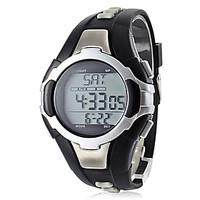 Unisex Calorie Counter Black Silicone Band Digital Wrist Watch with Heart Rate Monitor Cool Watch Unique Watch