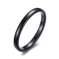 Unisex\'s Fashion Simple Tungsten Steel High Polished IP Black Plating Band Rings(1Pc)