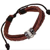 Unisex Leather Alloy Handcrafted Vintage Strand Bracelets