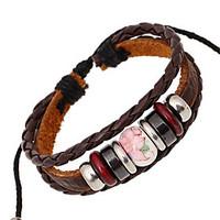 Unisex Leather Alloy Handcrafted Vintage Strand Bracelets