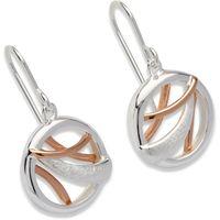 UNIQUE JEWELRY Ladies Sterling Silver with Rose Gold Earrings