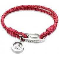 UNIQUE JEWELRY Ladies Antique Cyclamen Leather Bracelet