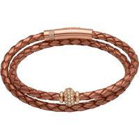 UNIQUE JEWELRY Ladies PVD Rose Plating Leather Bracelet