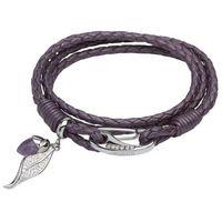 unique jewelry ladies stainless steel leather with amethyst bracelet