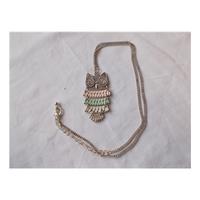 unbranded pastel enamelsilver owl necklace