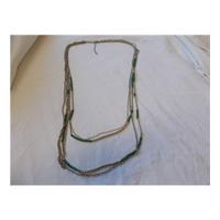 Unbranded, Silver and Green Multi String Necklace