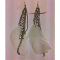 unbranded anc crystal and feather earrings