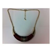 unbranded bnwot gold plated and woven cotton necklace
