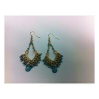 unbranded bnwot turquoise and gold plated earrings