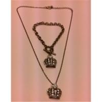 unbranded necklace and bracelet crown set unbranded size medium metall ...