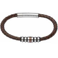 Unique Stainless Steel Antique Brown Leather Bracelet B283ADB/21CM