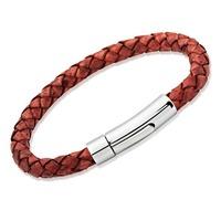 Unique Stainless Steel Antique Rust Leather Bracelet A40AR