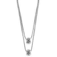 UNOde50 \'Double Sinner\' Grey Crystal Necklace COL1170GRSMTL0U