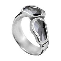 UNOde50 \'Deep Eyes\' Grey Crystal Ring ANI0519GRSMTLOL